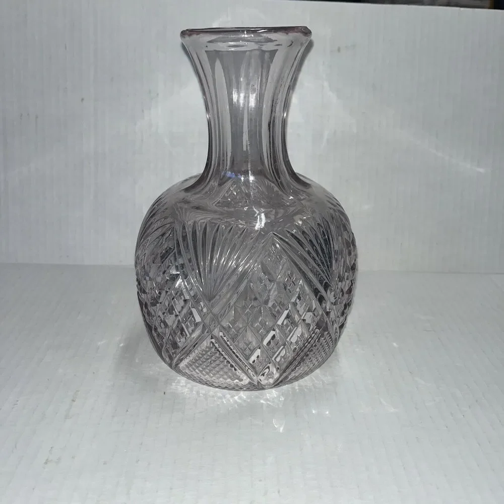 Antique Lavender Cut Glass Water Carafe Blown Glass